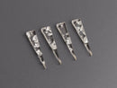 4 Clear Acrylic Spike Charms with Silver Foil Flakes, Edgy, Small Triangle Drops, Plastic, 28.5 x 6mm
