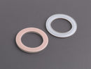 2 Reversible Washer Charms in Light Blue and Pink, Round Circle Plastic Links, Double Sided, Cellulose Acetate, 29mm