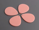 4 Large Teardrop Pendants in Light Peach, Acrylic, 34 x 27.5mm