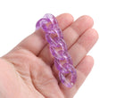 1ft Glitter Acrylic Chain Links in Purple, 23mm, Transparent, Decorative Kawaii