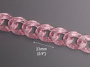1ft Glitter Acrylic Chain Links in Soft Pink, 23mm, Transparent, J-Fashion Fairy Kei