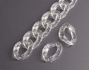 1ft Glitter Acrylic Chain Links in Crystal Clear, 23mm, Transparent, For Costume Jewelry