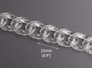 1ft Glitter Acrylic Chain Links in Crystal Clear, 23mm, Transparent, For Costume Jewelry