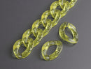 1ft Glitter Acrylic Chain Links in Yellow, 23mm, Transparent, For Big Bold Necklaces