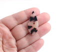 4 Dagger Beads in White Tortoise Shell, Teardrops Charms with Horse Eye Shape, Acetate Plastic, 36 x 15.5mm