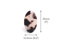 4 Small Oval Charms in White Tortoise Shell, Simple Blanks for Pendants and Earring Jacket Enhancers, 25 x 14.5mm