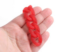 1ft Frosted Ruby Red Acrylic Chain Links, 28mm, For Jewelry Making Supplies