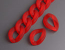 1ft Frosted Ruby Red Acrylic Chain Links, 28mm, For Jewelry Making Supplies