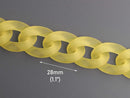 1ft Frosted Yellow Acrylic Chain Links, 28mm, For Jewelry Making Components