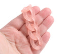 1ft Frosted Coral Orange Acrylic Chain Links, 28mm, For Cuban Link Necklaces