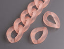 1ft Frosted Coral Orange Acrylic Chain Links, 28mm, For Cuban Link Necklaces