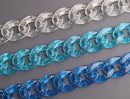 1ft Glitter Acrylic Chain Links in Open Ocean with 3 Color Options, 23mm