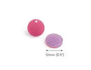 4 Double Sided Charms in Pink and Purple, Reversible Blanks for Earrings, Acetate Plastic, 12mm