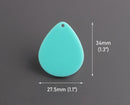 4 Large Teardrop Pendants in Mint Green, Acrylic, 34 x 27.5mm