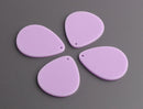 4 Large Teardrop Pendants in Pastel Purple, Acrylic, 34 x 27.5mm
