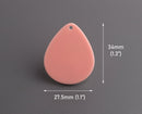 4 Large Teardrop Pendants in Light Peach, Acrylic, 34 x 27.5mm