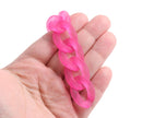 1ft Frosted Hot Pink Acrylic Chain Links, 28mm, Gyaru, For Bold Chunky Necklaces