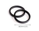 2 Black Connector Ring Links, Plastic O Rings for Swimsuits, Lingerie Straps and Purse Making, Acetate, 1.2" Inch