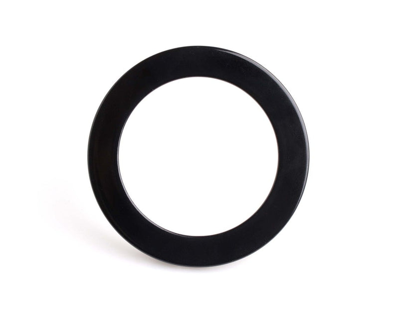 1 Large Black Ring Connector, Round Link for Purse Hardware, Swimsuits, Bikinis and Collar Necklaces, Plastic, 2.75" Inch
