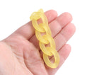 1ft Frosted Yellow Acrylic Chain Links, 28mm, For Jewelry Making Components