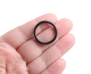 2 Black Ring Links, Plastic O Rings for Swimsuits, Replacement Bra and Lingerie Straps and Jewelry Necklaces, Acetate, 1" Inch