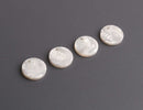 4 Pearl White Charm Beads, Simple Charms for Bracelets and Necklaces, Acetate Plastic, 12mm