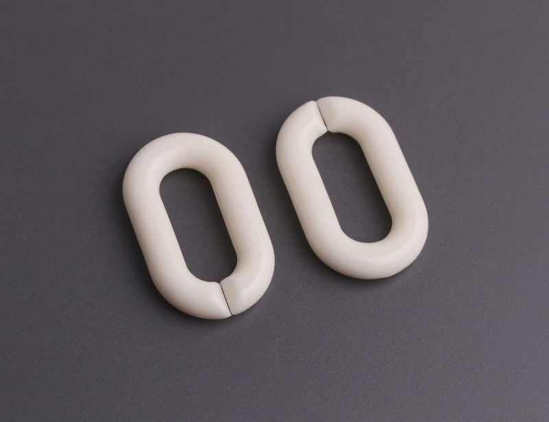 1ft Bone White Acrylic Chain Links, 31mm, Oval Cable, Off White Chain for Decor