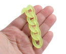 1ft Frosted Neon Yellow Acrylic Chain Links, 23mm, For Men's Cuban Necklaces