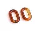 1ft Cognac Brown Acrylic Chain Links, 31mm, Transparent, Amber Tortoise Shell