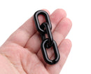 1ft Glossy Black Acrylic Chain Links, 31mm, Opaque Colored Plastic, For DIY Crafts