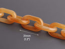 1ft Champagne Acrylic Chain Links, 31mm, Yellow Orange, For Jewelry Making