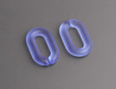 1ft Frosted Sapphire Blue Acrylic Chain Links, 31mm, Matte Plastic, Dark Blue Colored