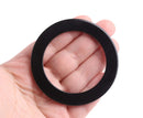 1 Large Black Ring Connector, Round Link for Purse Hardware, Swimsuits, Bikinis and Collar Necklaces, Plastic, 2.75" Inch
