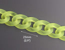 1ft Frosted Neon Yellow Acrylic Chain Links, 23mm, For Men's Cuban Necklaces