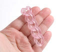 1ft Frosted Light Pink Chain Links, 23mm, Acrylic, Glass Ice Effect, For Crafts