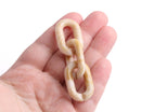 1ft Cafe Latte Acrylic Chain Links, 31mm, White Beige Brown, For Bag Straps