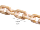 1ft Cafe Latte Acrylic Chain Links, 31mm, White Beige Brown, For Bag Straps