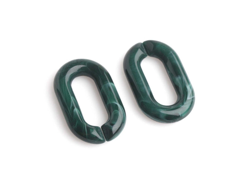 1ft Forest Green Acrylic Chain Links, 31mm, Big Oval Cable, For Jewelry Making