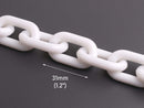 1ft Pure White Acrylic Chain Links, 31mm, Bulky, Decorative Chain