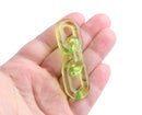 1ft Lime Green Acrylic Chain Links, 31mm, Transparent, Rounded Oval Connectors