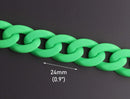 1ft Matte Neon Green Acrylic Chain Links, 24mm, 90s Style, Kidcore Kandicore