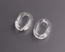 1ft Clear Acrylic Chain Links, Flared Oval Cable Chain, Linking Rings, Transparent Plastic, 27 x 19.5mm
