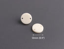 4 Bone White Charm Links with 2 Holes, Flat Acrylic Bead Connectors, 12mm