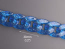 1ft Large Glitter Acrylic Chain Links in Sapphire Blue, 30mm, Transparent, For Crafts
