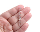 4 Long Charms Sticks with Silver Foil Flakes, Clear Acrylic Beads for Jewelry, Bars for Necklaces, 45 x 4mm