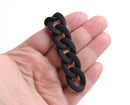 1ft Matte Black Chain Links, 23mm, Acrylic, For Men's and Women's Cuban Necklaces