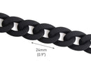 1ft Matte Black Chain Links, 23mm, Acrylic, For Men's and Women's Cuban Necklaces
