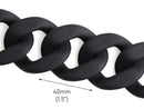 1ft Extra Large Matte Black Acrylic Chain Links, 40mm, For Men's and Women's Accessories