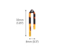 4 Arch Charms in Tortoise Shell, Two Bars, Modern Charms, Unique Shape for Earrings, Acetate, 28.5 x 6mm