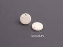 4 Bone White Charms for Jewelry Making, Round Circle Tags, Acrylic, 12mm